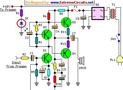 60 Watt Guitar Amplifier Circuit Diagram