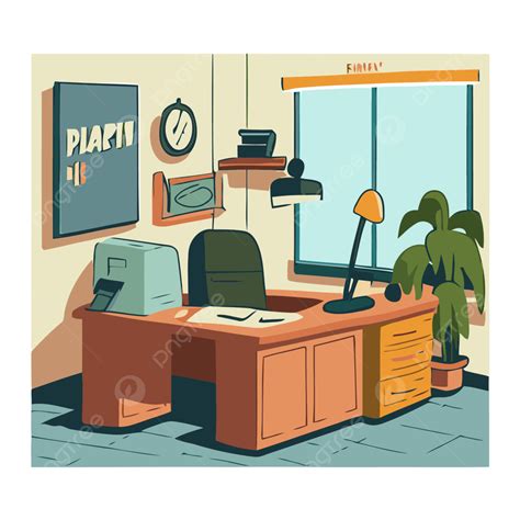 Principal S Office, Sticker Clipart Cartoon Office Cartoon Vector ...