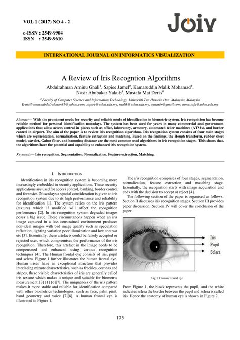 (PDF) A Review of Iris Recognition Algorithms