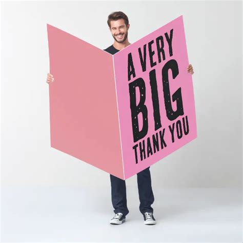 BIG THANK YOU BIGGEST LARGEST GREETING CARD | Zazzle