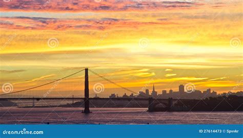 Golden Gate Bridge during Sunrise Stock Image - Image of famous ...