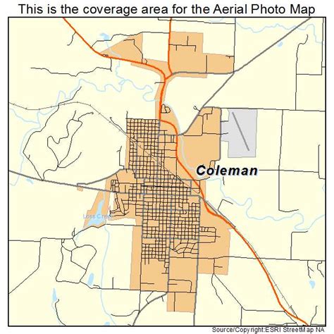 Aerial Photography Map of Coleman, TX Texas