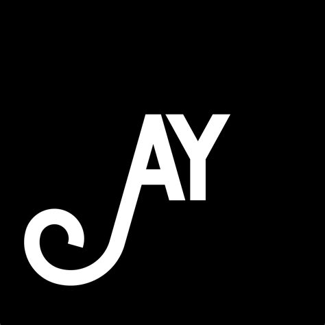 AY letter logo design on black background. AY creative initials letter ...