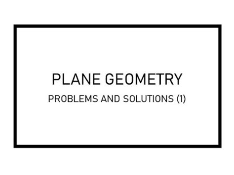 PLANE GEOMETRY PROBLEMS AND SOLUTIONS PART 1 - YouTube