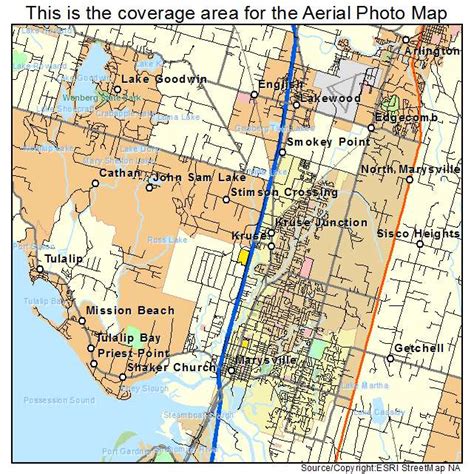 Aerial Photography Map of Marysville, WA Washington