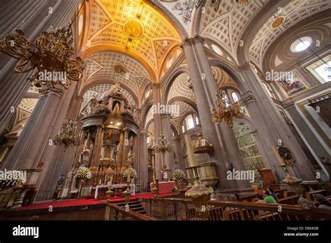 Puebla Cathedral at Puebla City, Puebla, Mexico; june 29, 2012 Stock ...