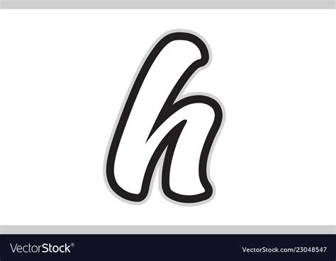 H black and white alphabet letter logo icon design