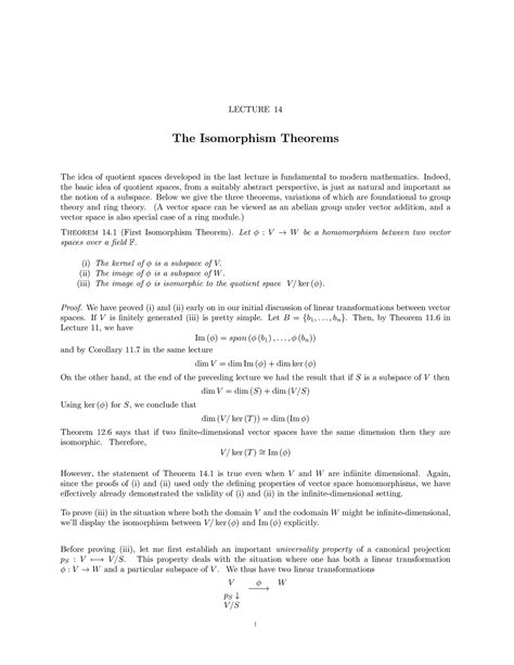 The Isomorphism Theorems - MATH 369 - Concordia - Studocu