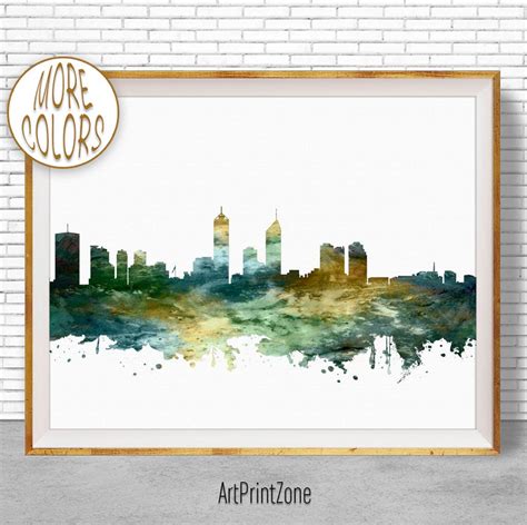 Perth Print Perth Skyline Art Perth Australia Office Decor | Etsy