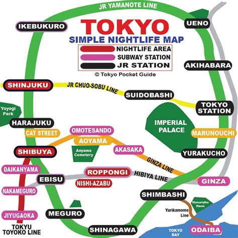 TOKYO POCKET GUIDE: Tokyo Nightlife Map in English / Bars, Nightclubs ...