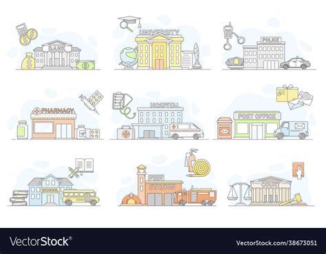 Municipal services or city for citizens Royalty Free Vector