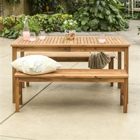 Manor Park Wooden Picnic Table with Umbrella Hole, Multiple Colors and ...