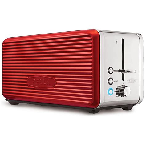 Bella Linea 4-Slice Red and Chrome Toaster-BLA14087 - The Home Depot