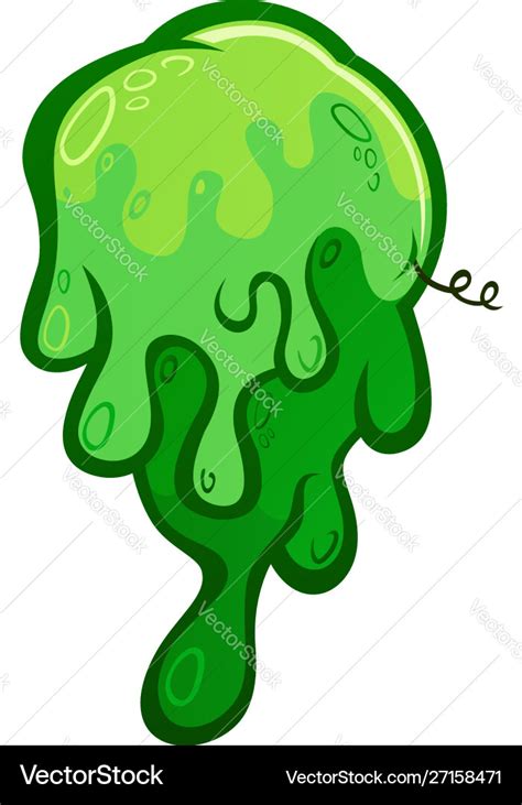 Ball green slime booger cartoon Royalty Free Vector Image