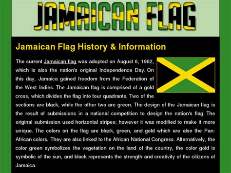 Jamaican-Flag.Info: Jamaican Flag History & Information