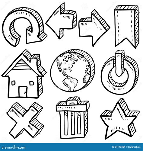 Internet Symbol Sketch Assortment Stock Image - Image: 24173351