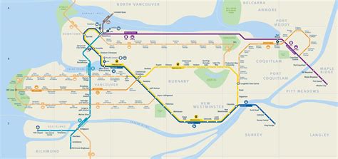 Bc skytrain map - Van skytrain map (British Columbia - Canada)