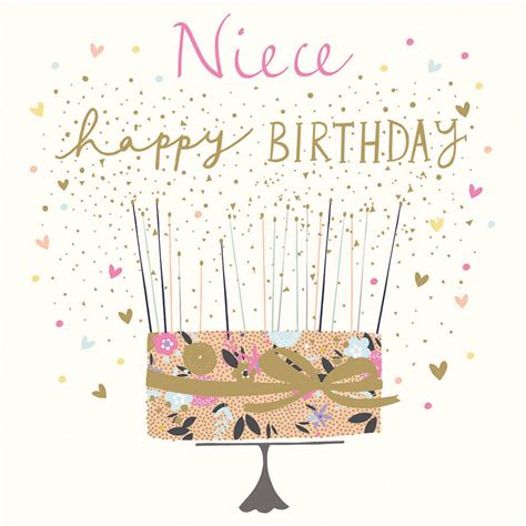 Niece Cake Happy Birthday Foiled Birthday Greeting Card | Cards