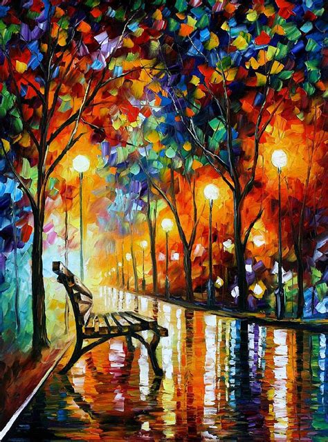 The Loneliness of Autumn - PALETTE KNIFE Landscape Park Oil Painting On ...