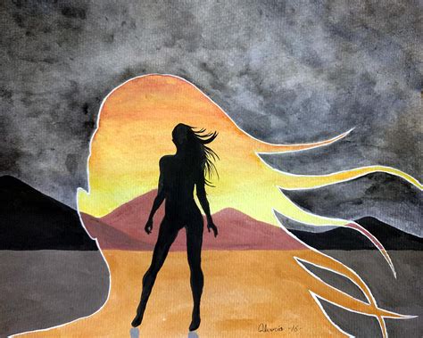 Woman Silhouette Painting by Edwin Alverio