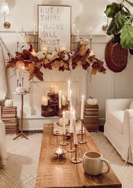 Cozy Fall Mantel Decorating Ideas | Fall mantle decor, Fall fireplace ...