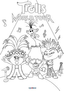 Free Printable Trolls World Tour Coloring Pages For Kids