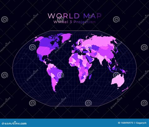 World Map. Winkel Tripel Projection Stock Vector - Illustration of ...