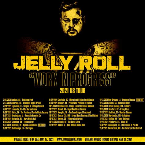 Jelly Roll Announces the Over 4 Month Long Tour “Work In Progress” From ...