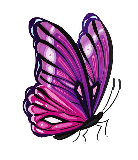 Purple Butterfly PNG Clipart Picture | Butterfly drawing, Butterfly art ...