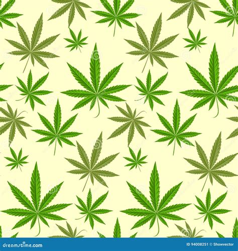 Green Marijuana Background Vector Illustration Seamless Pattern ...