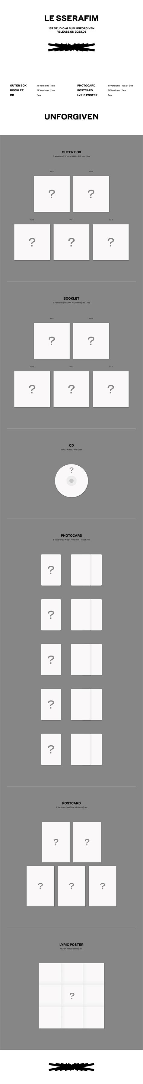 [PRE-ORDER] LE SSERAFIM - Unforgiven [Compact ver.] + Weverse Gift ...