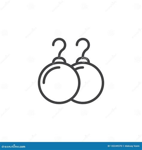 Pearl Earrings Outline Icon Stock Vector - Illustration of sign, single ...