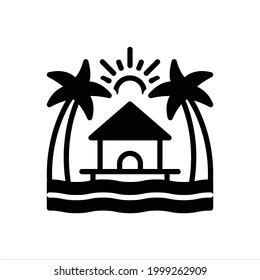 Vector Black Icon Resort Stock Vector (Royalty Free) 1999262909 ...