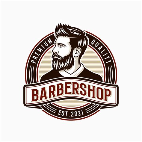 Vector vintage barber shop logo for your design. For Label, Badge, Sign ...