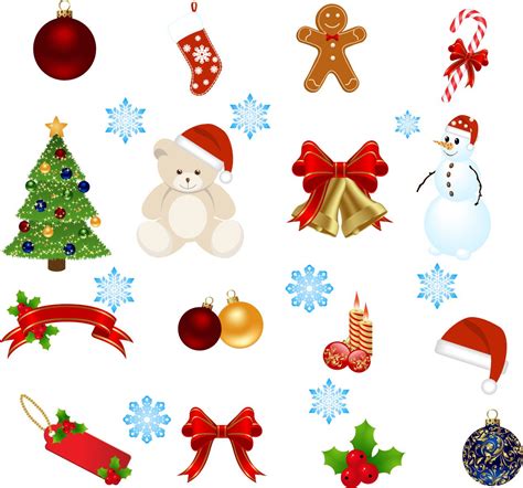 free vector Exquisite cartoon christmas ornaments vector graphic ...