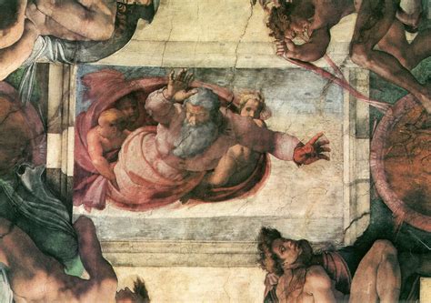 Canvas Print Michelangelo Buonarroti - Sistine Chapel Creation story ...