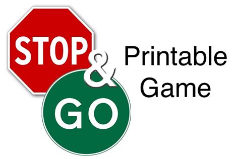 Mommy Taught Preschool: Free Stop and Go Game Printable