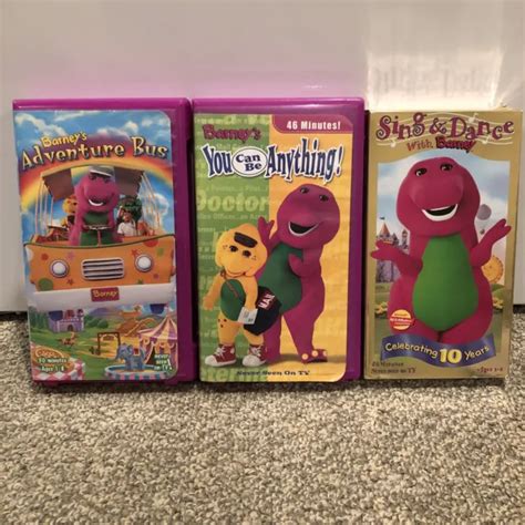 BARNEY THE PURPLE Dinosaur VHS Lot of 3 Never Seen On TV Episodes $26. ...