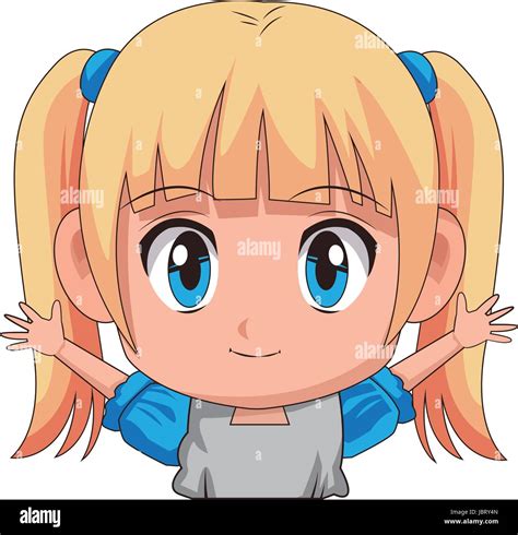 cute cartoon anime little girl chibi character Stock Vector Image & Art ...