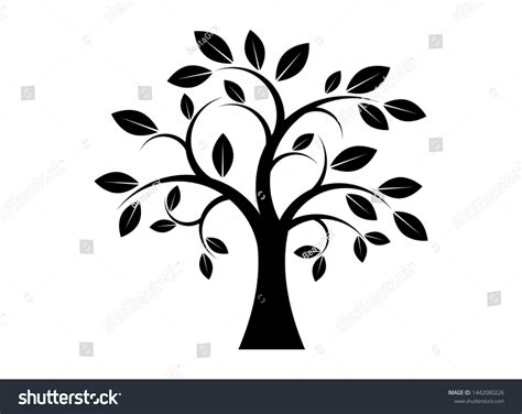 Under A Tree Clipart Black And White