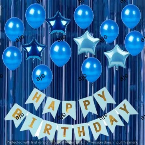 Birthday Set #89073 Blue Theme Party Decoration | Lazada PH