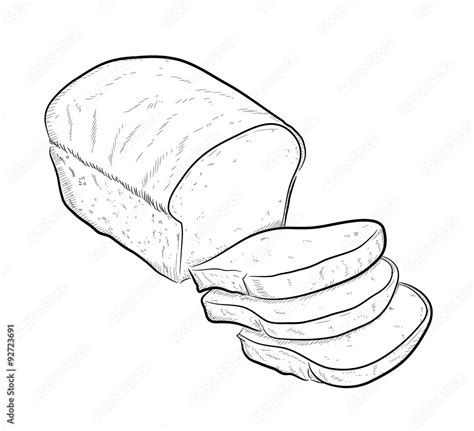 Bread Doodle, a hand drawn vector doodle illustration of a sliced off ...