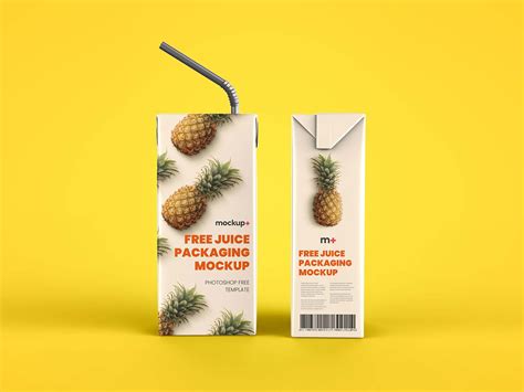 Free Juice Carton Packaging Box Mockup (PSD) | Juice carton, Juice ...