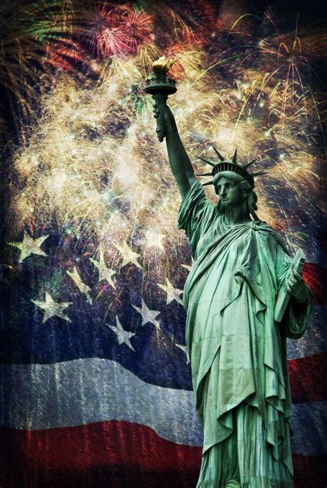 Statue of Liberty &Fireworks | Stock image | Colourbox