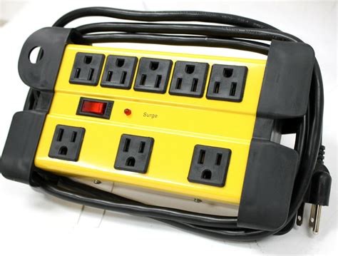 Surge Protector 8-Outlet Metal Mountable 1200 Joules Extension Cord ...