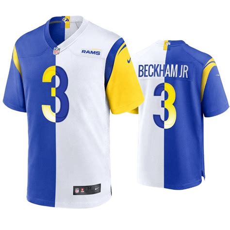 Rams Odell Beckham Jr. Royal And White Split Game Jersey – US Sports Nation