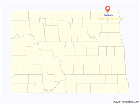 Map of Walhalla city, North Dakota - Thong Thai Real