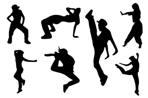 Silhouette Dancing Women Hip Hop Style Graphic by Designood · Creative ...