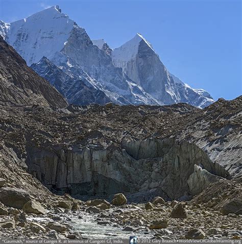 Gaumukh, the sacred glacier source of the Ganges River, where the ...