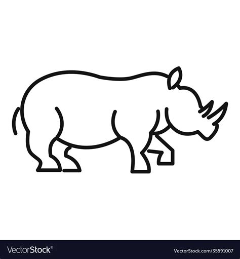 Rhino power icon outline style Royalty Free Vector Image